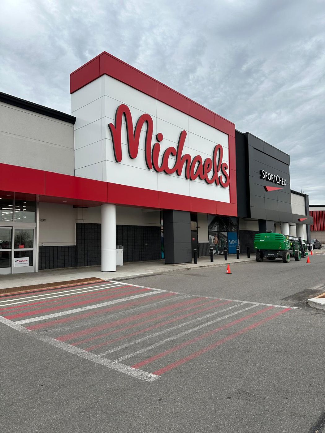 Michaels and SportChek retail facade in ACM panels